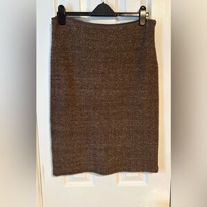 NWT RALPH LAUREN Cashmere Tweed Midi Skirt, Size L, $55
